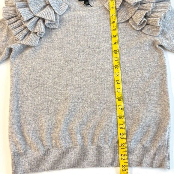 Charter Club Luxe 100% Cashmere Ruffled Crewneck Sweater Womens Size M Gray NWT - Picture 8 of 8